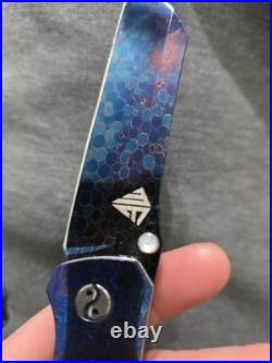 One Of A Kind Collectors Knife With Timascus Handle & Dragon Skin Damascus Blade