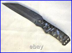 OwlTown Knives Fixed Blade Black powder Coat Tactical Fighter D2 Chisel Tanto