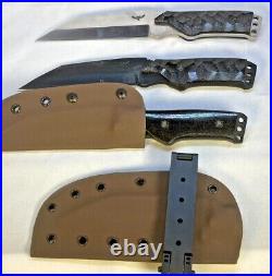 OwlTown Knives Fixed Blade Black powder Coat Tactical Fighter D2 Chisel Tanto