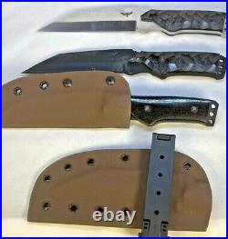 OwlTown Knives Fixed Blade Black powder Coat Tactical Fighter D2 Chisel Tanto