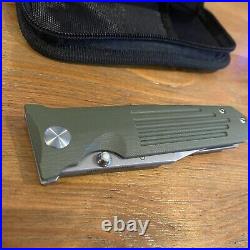 PROMETHEUS DESIGN WERX PDW STS Knife OD GREEN G10, Frame lock, NWOB, with pouch