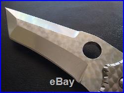 Pat Crawford CUSTOM TITANIUM JEWELED TACTICAL FLIPPER Folder Folding Knife MINT