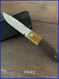 Pena Custom Pocket Fixed Blade CPM-154 Burlap micarta LNIB