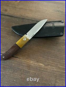 Pena Custom Pocket Fixed Blade CPM-154 Burlap micarta LNIB