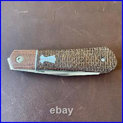 Pena Custom Raptor Front Flipper Liner-Lock Knife In Brown Burlap