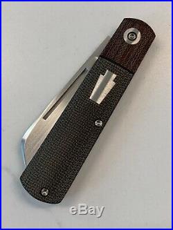 Pena Custom Slipjoint Wharncliffe Barlow Micarta Knife NEW