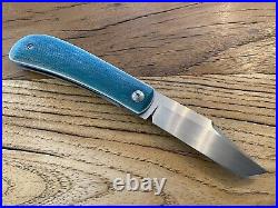 Peña Knives Custom Lanny's Clip (3 Hand Satin) Teal Micarta