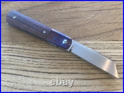 Peña Knives Custom Sheepsfoot Barlow Timascus Brown Micarta