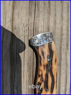 Perfection! Scott Sawby Button Lock Custom Folding Knife Engr. By Bruce Shaw