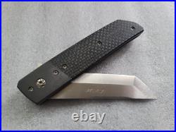 Pohan Leu Custom Knives Hamachi, Scandi Grind, Zirconium Bolster, Silver LSCF
