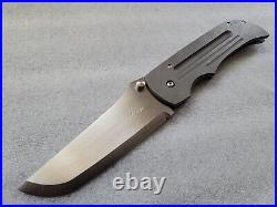 Pohan Leu Custom XL Non-Flipper Bluephin, Hand Satin, Full Ti, 4.2 Blade, Knife