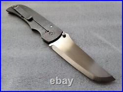 Pohan Leu Custom XL Non-Flipper Bluephin, Hand Satin, Full Ti, 4.2 Blade, Knife