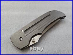 Pohan Leu Custom XL Non-Flipper Bluephin, Hand Satin, Full Ti, 4.2 Blade, Knife