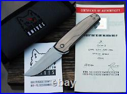 Polish Custom Knives JK Dwarf 3 M390 Titanium Frame Lock Flipper Knife