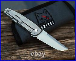 Polish Custom Knives JK Dwarf 3 M390 Titanium Frame Lock Flipper Knife