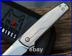 Polish Custom Knives JK Dwarf 3 M390 Titanium Frame Lock Flipper Knife