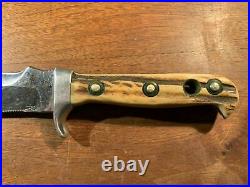 Pre 1964 Puma White Hunter Knife With Stag Handle, Handmade Germany