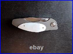 Pre Owned New Custom Pharaoh Allen Elishewitz Pearl Tactial Folder Knife