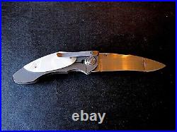 Pre Owned New Custom Pharaoh Allen Elishewitz Pearl Tactial Folder Knife