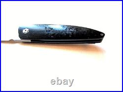 Pre Owned New John Arnold Oyster Black G10 & Shred Carbon Fiber Folder Knife