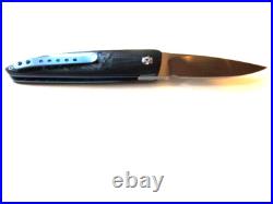Pre Owned New John Arnold Oyster Black G10 & Shred Carbon Fiber Folder Knife