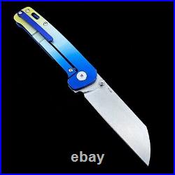 QSP Penguin Knife QS130-P. Satin 154CM Sheepfoot. Flo Evo Ptn Ano. Frame Lock