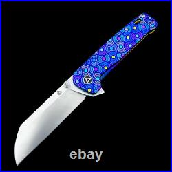 QSP Penguin Plus Knife QS130XL-A. Satin 20cv Sheepfoot Custom Circles Pattern