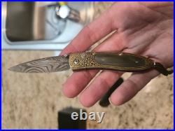 Quarterly One Of A Kind William Henry Pocket Knife. 24k Koftgari Natural Topaz