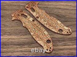 REPTILIAN engraved Copper scales for Spyderco MANIX 2