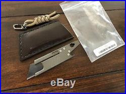 REXFORD Knives RUT V3 Titanium Utility Knife With Leather Case And Carabiner