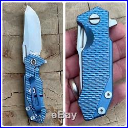 RIck Hinderer Knives Half-Track Flipper Knife Battle Blue Ano Full Titanium