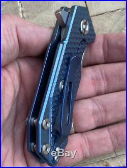 RIck Hinderer Knives Half-Track Flipper Knife Battle Blue Ano Full Titanium