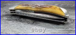 ROBERT ENDERS CUSTOM KNIFE BEAUTIFUL STAG With TWO BLADES DOUBLE LOCKBACK RARE