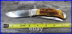 ROBERT ENDERS CUSTOM KNIFE BEAUTIFUL STAG With TWO BLADES DOUBLE LOCKBACK RARE