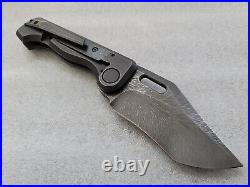 RSK Bladeworks Mini Adder, Feather Damascus, End Cut Blackwood CF, 3.5 Knife