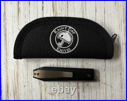 Rainy Day Knives Custom Coffin Front Flipper Black Canvas Micarta AEB-L