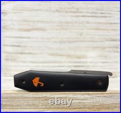 Rainy Day Knives Custom Coffin Front Flipper Black Canvas Micarta AEB-L