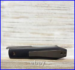 Rainy Day Knives Custom Coffin Front Flipper Black Canvas Micarta AEB-L