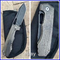 Ramon Chaves JB Stout Meg 325 Folding Flipper Knife Collab GROOT Bark Finish