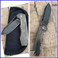 Ramon Chaves JB Stout Meg 325 Folding Flipper Knife Collab GROOT Bark Finish