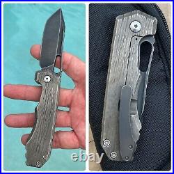 Ramon Chaves JB Stout Meg 325 Folding Flipper Knife Collab GROOT Bark Finish