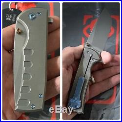 Ramon Chaves Knives Ferrum Forge Veloz Flipper Pocket Knife Dogtag & Pouch