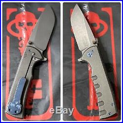 Ramon Chaves Knives Ferrum Forge Veloz Flipper Pocket Knife Dogtag & Pouch