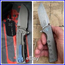 Ramon Chaves Knives Ferrum Forge Veloz Flipper Pocket Knife Dogtag & Pouch