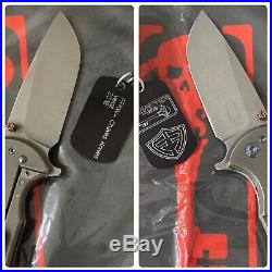 Ramon Chaves Knives Ferrum Forge Veloz Flipper Pocket Knife Dogtag & Pouch