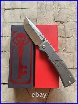 Ramon Chaves Knives Ultramar 229 Titanium Drop Point Knife Custom Punisher Skull