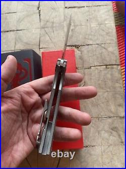 Ramon Chaves Knives Ultramar 229 Titanium Drop Point Knife Custom Punisher Skull