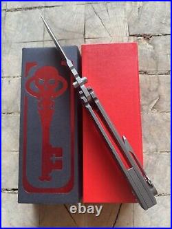 Ramon Chaves Knives Ultramar 229 Titanium Drop Point Knife Custom Punisher Skull