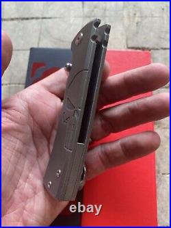 Ramon Chaves Knives Ultramar 229 Titanium Drop Point Knife Custom Punisher Skull