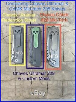 Ramon Chaves Knives Ultramar 229 Titanium Tanto Knife Custom Hi Voltage Mod